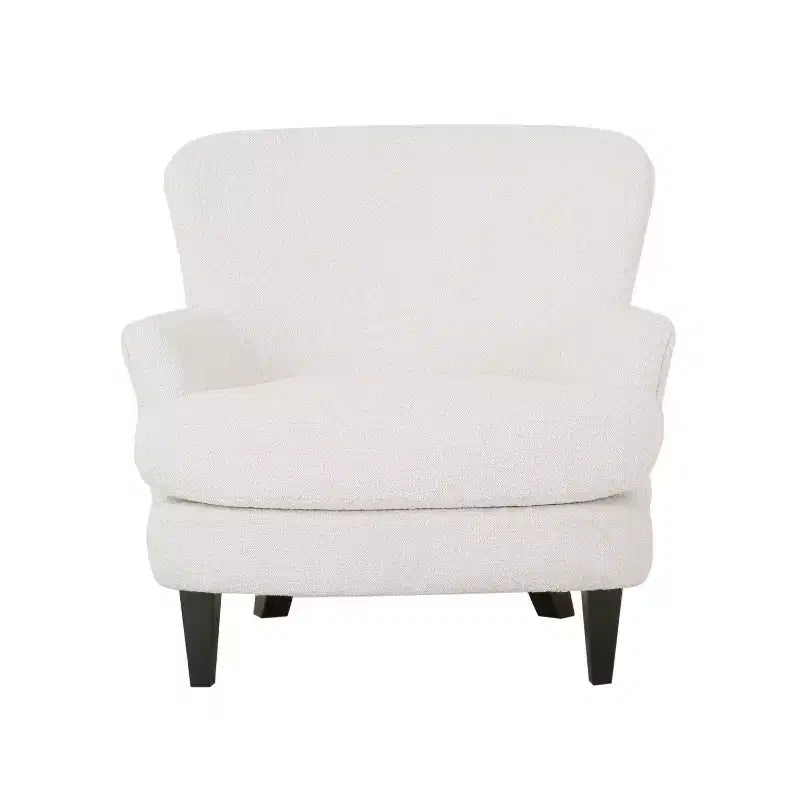 Christopher Knight Home Hartshorn Boucle Upholstered Club Chair and Ottoman Set Almond/Matte Black