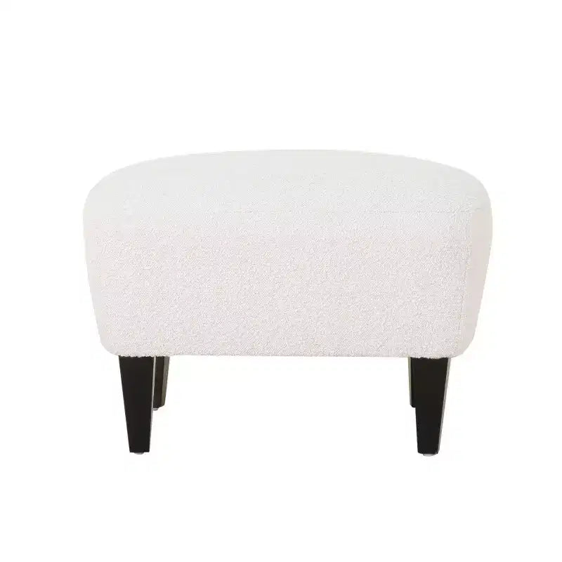 Christopher Knight Home Hartshorn Boucle Upholstered Club Chair and Ottoman Set Almond/Matte Black