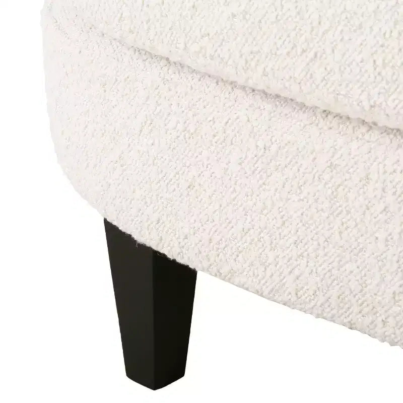 Christopher Knight Home Hartshorn Boucle Upholstered Club Chair and Ottoman Set Almond/Matte Black