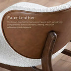 HOMES: Inside + Out River Run Mid-Century Modern Wingback Boucle Accent Chair Walnut