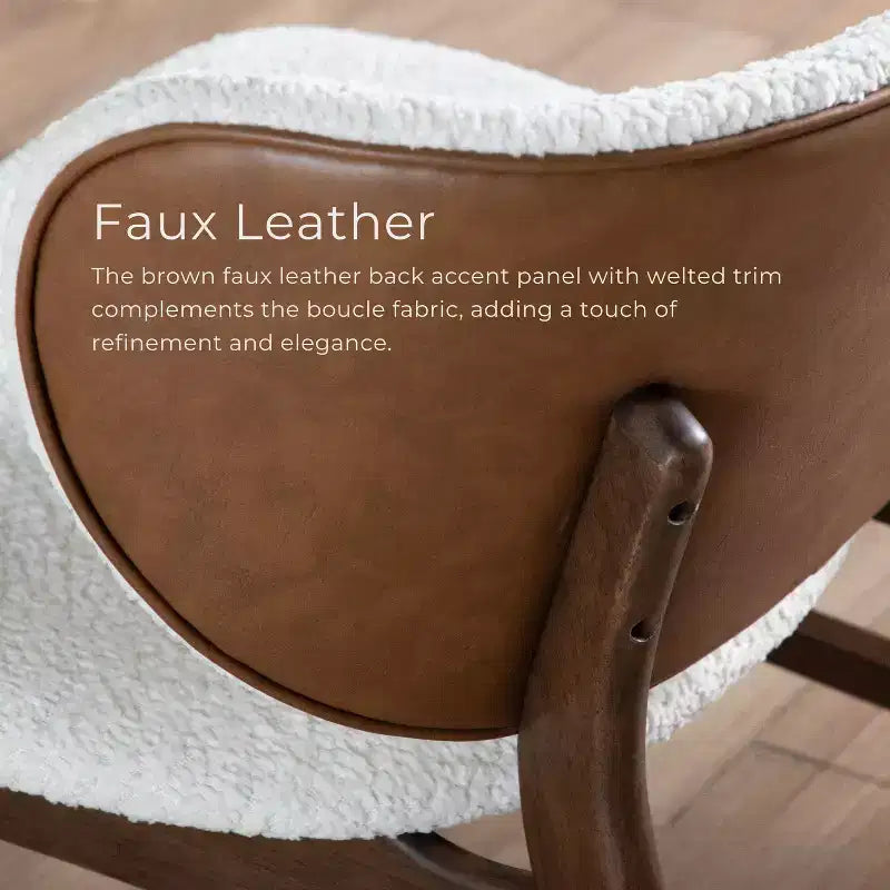 HOMES: Inside + Out River Run Mid-Century Modern Wingback Boucle Accent Chair Walnut