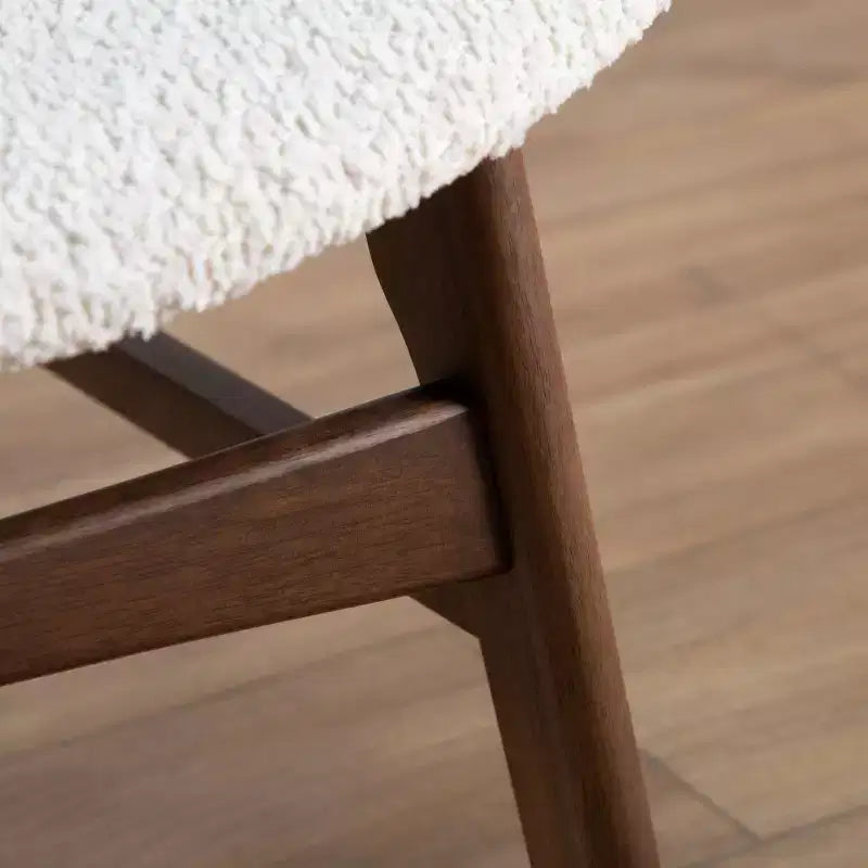 HOMES: Inside + Out River Run Mid-Century Modern Wingback Boucle Accent Chair Walnut