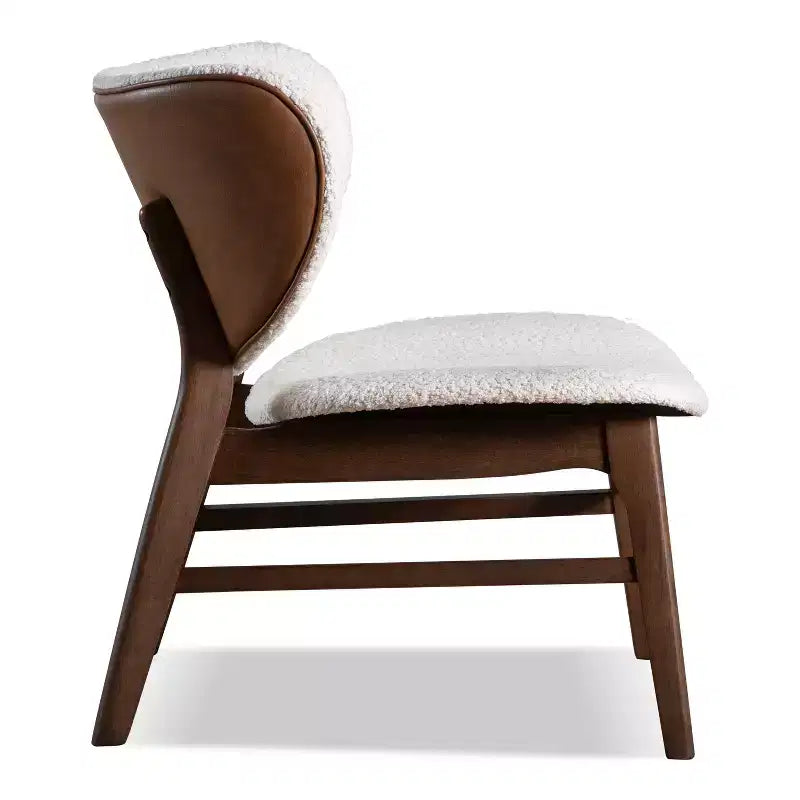 HOMES: Inside + Out River Run Mid-Century Modern Wingback Boucle Accent Chair Walnut