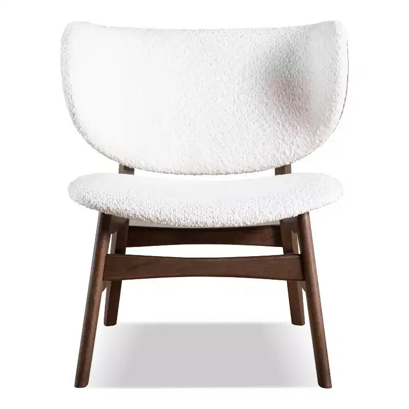 HOMES: Inside + Out River Run Mid-Century Modern Wingback Boucle Accent Chair Walnut