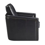 30" Rocha Accent Chair Black Leather Aire: Swivel, Removable Cushions, Faux Leather, Wood Frame, Contemporary Style