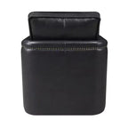 30" Rocha Accent Chair Black Leather Aire: Swivel, Removable Cushions, Faux Leather, Wood Frame, Contemporary Style