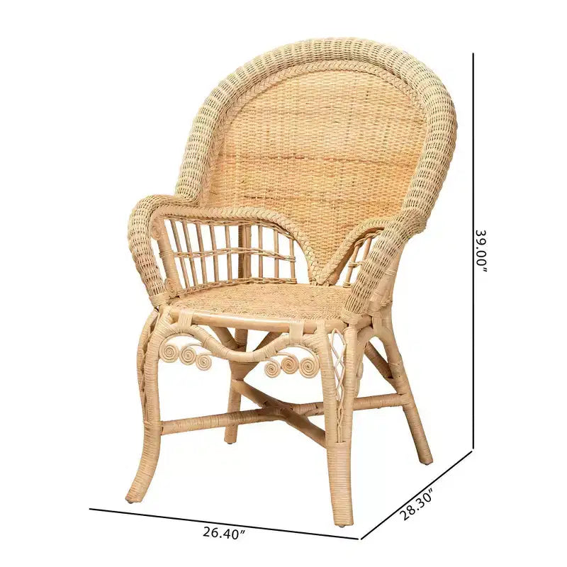 bali & pari Ratu Rattan Accent Chair: Handcrafted, Bohemian Design, No Assembly Required