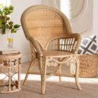 bali & pari Ratu Rattan Accent Chair: Handcrafted, Bohemian Design, No Assembly Required