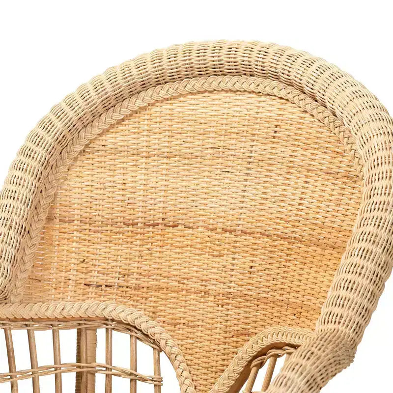 bali & pari Ratu Rattan Accent Chair: Handcrafted, Bohemian Design, No Assembly Required