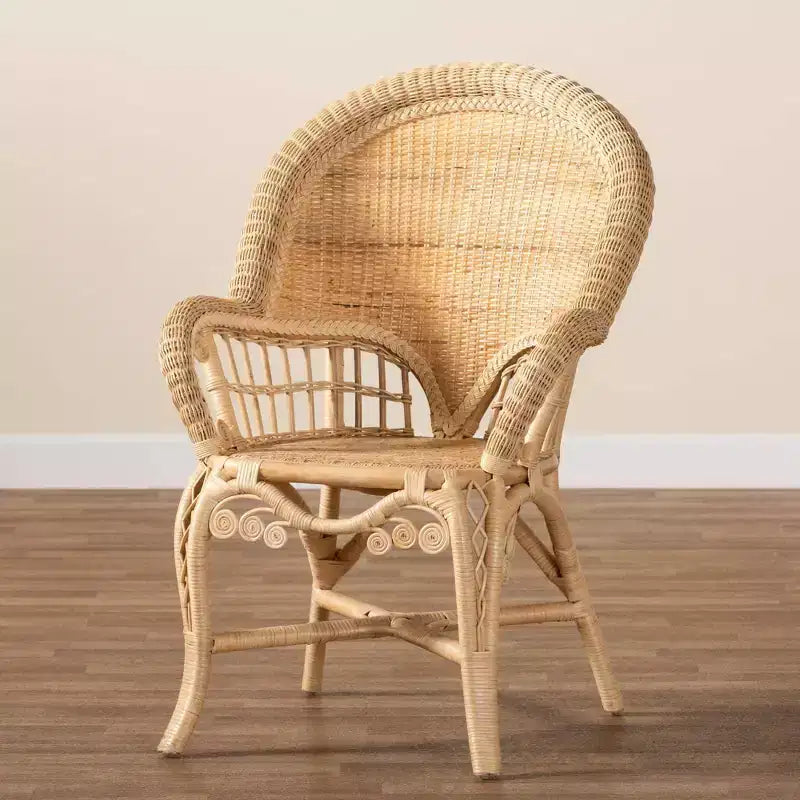 bali & pari Ratu Rattan Accent Chair: Handcrafted, Bohemian Design, No Assembly Required