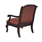 Comfort Pointe Safari Arm Chair Magenta: Solid Hardwood, Ornate Hand Carvings, Plush Jacquard Upholstery