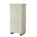 Festivo 3pc Contemporary 24" 5 Drawer Chest and 3 Drawer Nightstand Set Saw Cut Off-White: MDF, Metal Legs, Anti-Tip