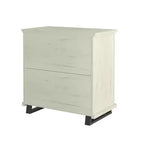 Festivo 3pc Contemporary 24" 5 Drawer Chest and 3 Drawer Nightstand Set Saw Cut Off-White: MDF, Metal Legs, Anti-Tip