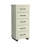 Festivo 3pc Contemporary 24" 5 Drawer Chest and 3 Drawer Nightstand Set Saw Cut Off-White: MDF, Metal Legs, Anti-Tip