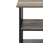 22" Zudora Nightstand Antique Oak and Black Finish - Acme Furniture: Metal Frame, Open Shelf, No Assembly Required