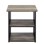 22" Zudora Nightstand Antique Oak and Black Finish - Acme Furniture: Metal Frame, Open Shelf, No Assembly Required