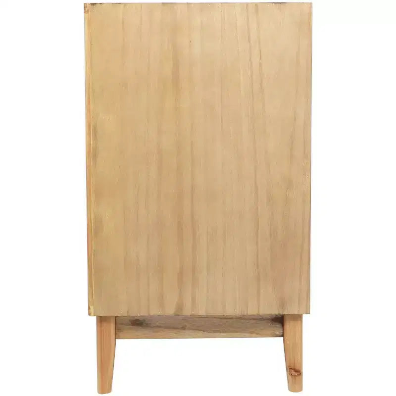 Olivia & May 32" Wood Cabinet: Rattan Cane Drawers, Gold Accents, No Assembly Required