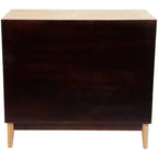 Olivia & May 32" Wood Cabinet: Rattan Cane Drawers, Gold Accents, No Assembly Required