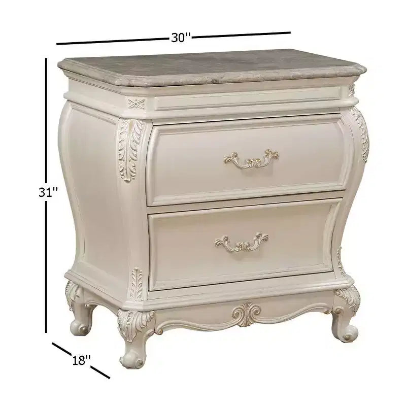 30" Chantelle Nightstand Pearl White - Acme Furniture