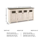 Bolanburg Extra Large TV Stand for TVs up to 74" Off White: Entertainment Center - Signature Design by Ashley