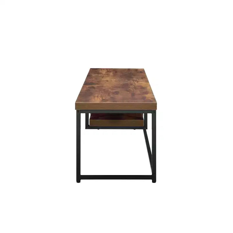 Bob TV Stand for TVs up to 59" Weathered Oak/Black Metal Finish - Acme Furniture: Sturdy Console for Television Display