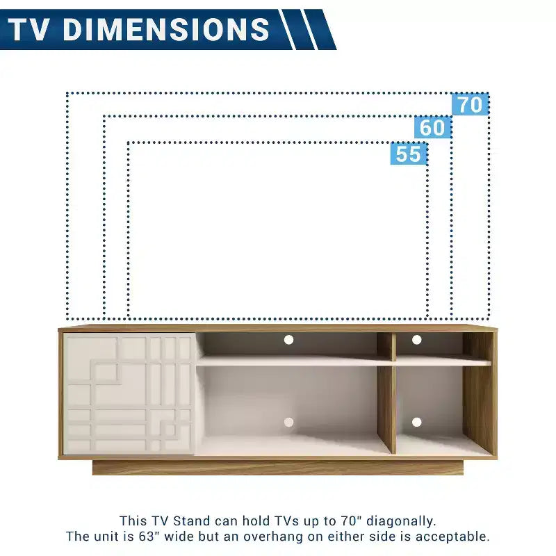 Techni Mobili Contemporary TV Stand for TVs up to 70" Oak: Modern Entertainment Center with Storage, Cable Management