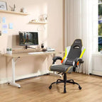 X Rocker RGB LED Extra Comfort Ergonomic PC Gaming Chair Gray/White/Gold