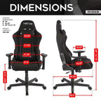 Fabric Ergonomic High Back Racer Style Video Gaming Chair Black - Techni Sport: Office, Swivel, Lumbar Support