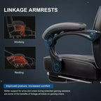 LUCKRACER Gaming Chair with Footrest High Back Computer Desk Chair Office Chair Gray