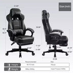 LUCKRACER Gaming Chair with Footrest High Back Computer Desk Chair Office Chair Gray