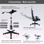 GTRACING Gaming Chair with Bluetooth Speakers High Back PU Office Chair Blue