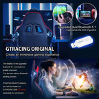 GTRACING Gaming Chair with Bluetooth Speakers High Back PU Office Chair Red