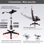 GTRACING Gaming Chair with Bluetooth Speakers High Back PU Office Chair Red