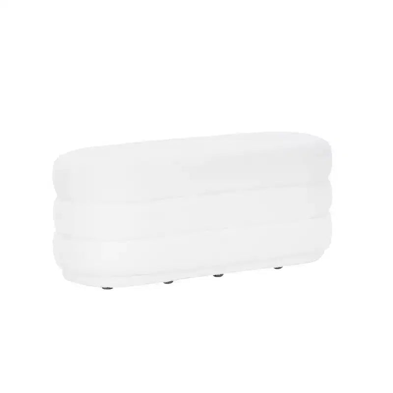 Linon 16.25" Delcy Faux Shearling Oblong Ottoman: Plush, Midcentury Accent, Wood Legs
