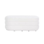 Linon 16.25" Delcy Faux Shearling Oblong Ottoman: Plush, Midcentury Accent, Wood Legs