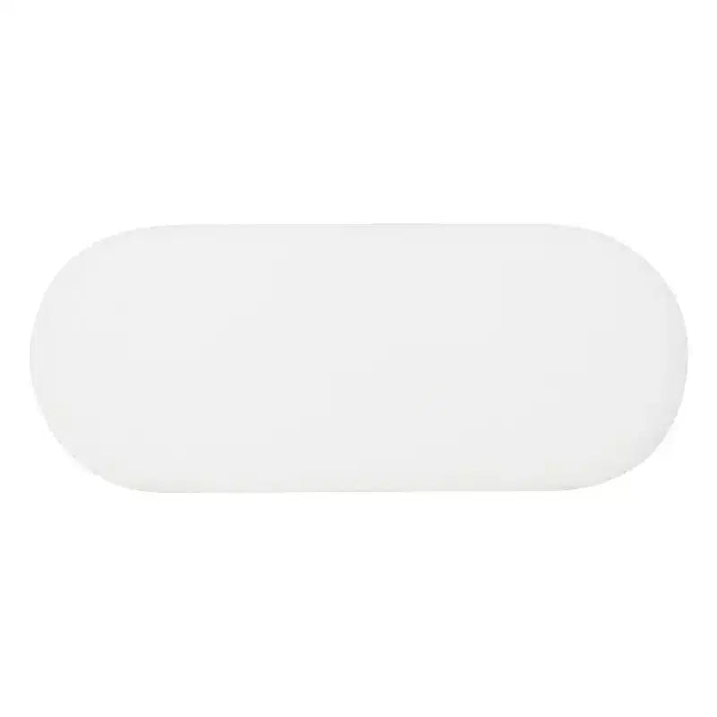 Linon 16.25" Delcy Faux Shearling Oblong Ottoman: Plush, Midcentury Accent, Wood Legs
