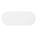 Linon 16.25" Delcy Faux Shearling Oblong Ottoman: Plush, Midcentury Accent, Wood Legs