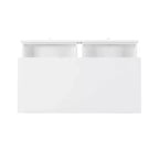 42" Wedeln 2 Drawer Mid-Century Modern Desk White Finish Wood - Powell: Home Office Furniture