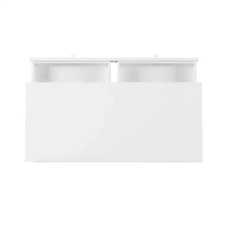 42" Wedeln 2 Drawer Mid-Century Modern Desk White Finish Wood - Powell: Home Office Furniture