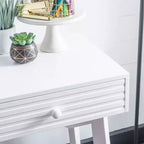 42" Wedeln 2 Drawer Mid-Century Modern Desk White Finish Wood - Powell: Home Office Furniture