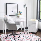 42" Wedeln 2 Drawer Mid-Century Modern Desk White Finish Wood - Powell: Home Office Furniture