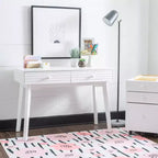 42" Wedeln 2 Drawer Mid-Century Modern Desk White Finish Wood - Powell: Home Office Furniture