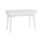42" Wedeln 2 Drawer Mid-Century Modern Desk White Finish Wood - Powell: Home Office Furniture