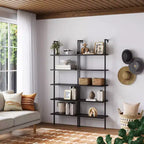 72.5" Nathan James Set of 2 Theo Bookshelf Black