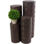 Olivia & May Metal Abstract Tall Slim Pedestal Table: Set of 4, No Assembly, Industrial Style