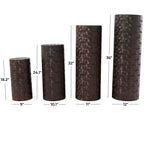 Olivia & May Metal Abstract Tall Slim Pedestal Table: Set of 4, No Assembly, Industrial Style