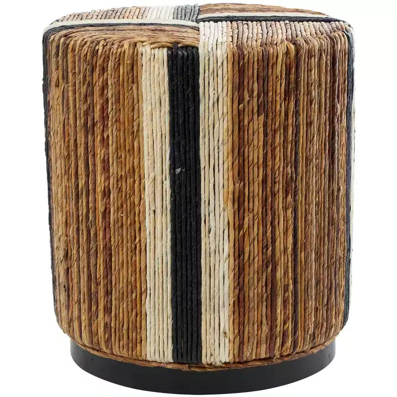 Olivia & May Banana Leaf Handmade Linear Wrapped Accent Table Brown: Mahogany, No Assembly Required