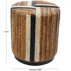 Olivia & May Banana Leaf Handmade Linear Wrapped Accent Table Brown: Mahogany, No Assembly Required