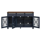Festivo 55" Vintage Style Storage Accent Buffet Sideboard Cabinet with Drawers Navy