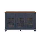 Festivo 55" Vintage Style Storage Accent Buffet Sideboard Cabinet with Drawers Navy